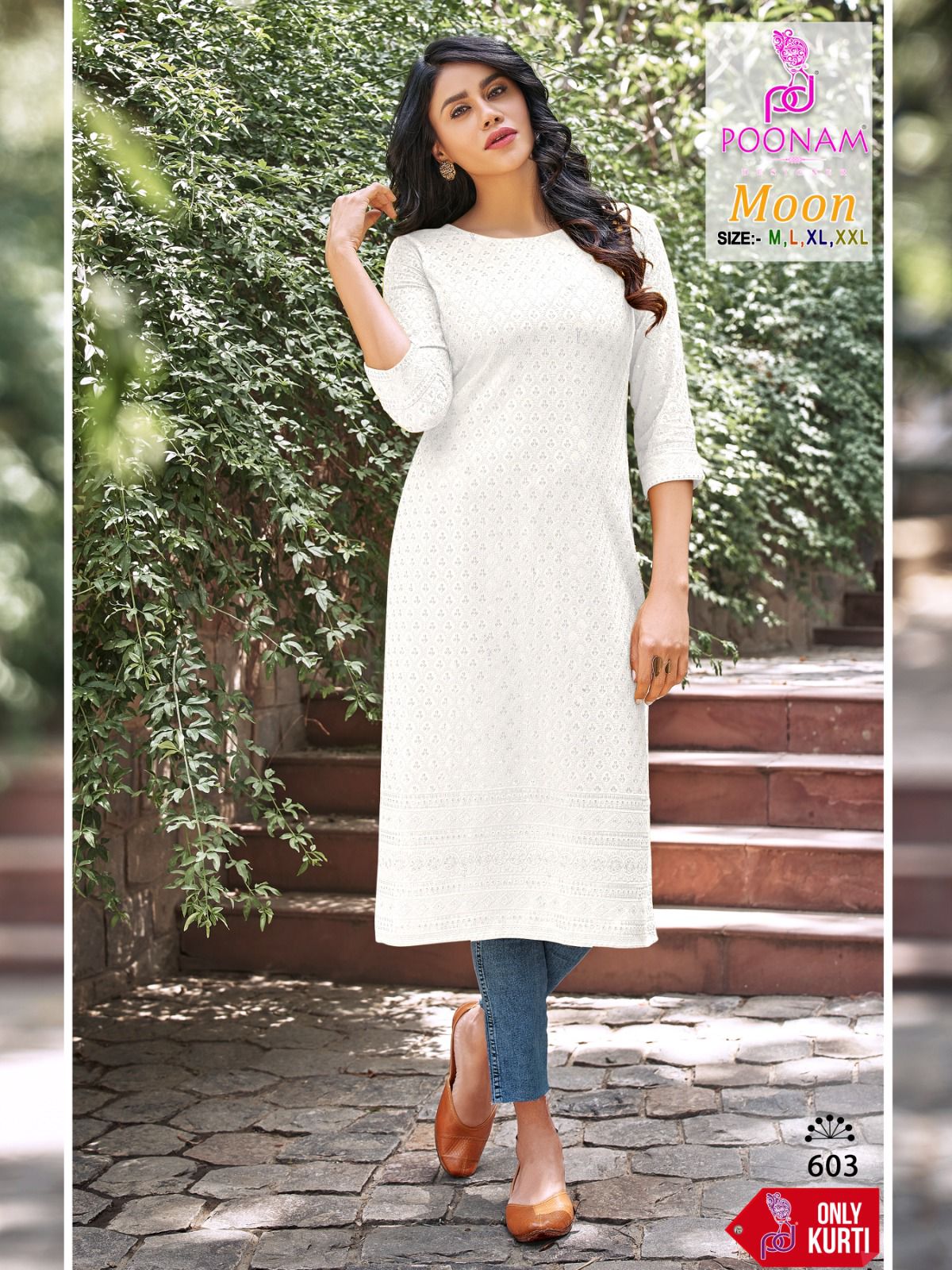 Poonam Moon 601 Series Designer Kurtis Catalog
